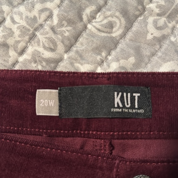 Kut from the Kloth NWT Diana High Rise Skinny Corduroy Pants Size 20W Color Wine - Picture 13 of 14
